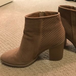 crissy laser cut heeled ankle booties